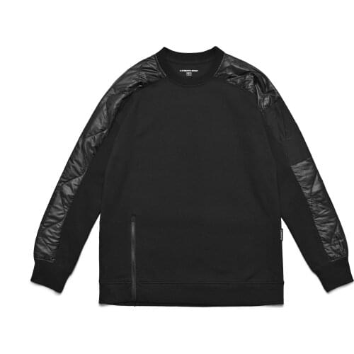 Men Clothing Symbiotic Effect Sweatshirt Loose Sweater Quilted Stitching Sleeve Techwear Streetwear Japanese Style