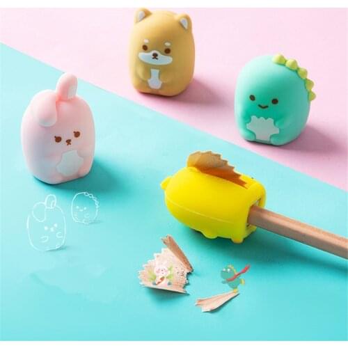Cartoon Animal Pencil Sharpeners Stationery Knife Creative Shape Sharpener Cutter Suitable for 0.8cm Pencil Silica Sharpener