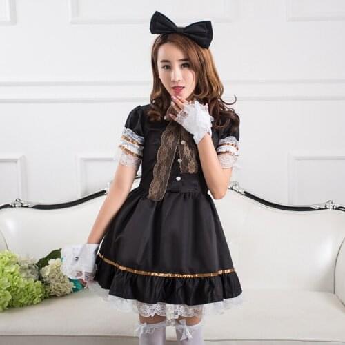 The Unique New Design Cosplay Maid Outfit Fashion Lolita Princess Dress Sexy Anime Daily Black Dress Suits