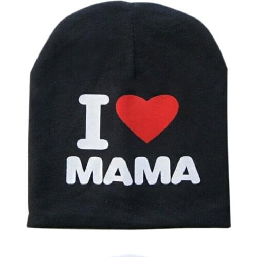 2020 Spring Autumn Baby Knitted Warm Cotton Beanie Hat For Toddler Baby Kids Girl Boy I LOVE PAPA MAMA Print Baby Hats
