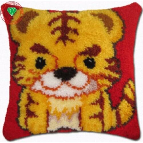 Needlework Home Decor Cross-stitch carpet cushion Patchwork Pillowcase diy pillowcase embroidery thread Latch hook rug kit tiger
