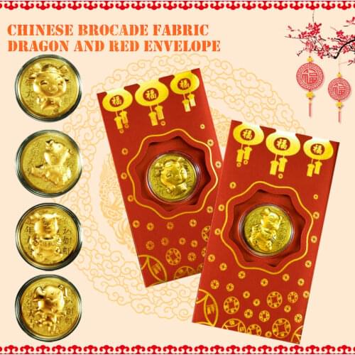 Upscale Zodiac Pig Packets Money Envelopes Wallet Au 999 Gold Exquisite Chinese Red Envelopes Wedding Gift 2019 Best Wishes