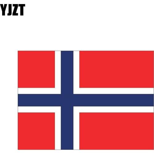 YJZT 14.2CM*10.2CM Creative Motorcycle Funny NORWAY Flag Car Sticker Decal PVC Decorate 6-0459