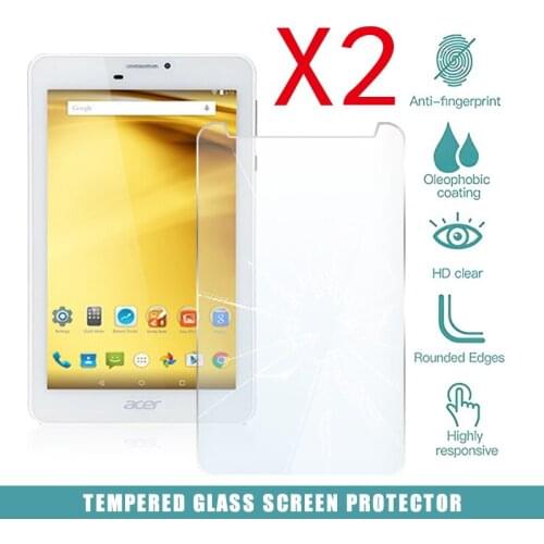 2Pcs Tablet Tempered Glass Screen Protector Cover for Acer Iconia Talk 7 Ull Screen Coverage Explosion-Proof Anti-Scratch Screen