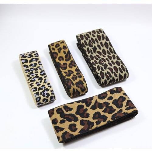 Jacquard striped elastic band pants elastic waistband rubber band flat leopard print elastic pants belt miscellaneous