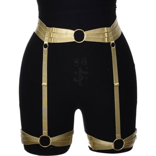 Women Rave Harness Garter Hollow Elastic Adjust Body Cage Fashion Sexy Lingerie Halloween Bandage Suspender High Waist Garter