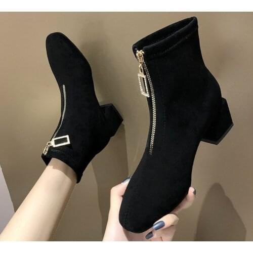 High Quality Hot Sale Women Mid Calf Boots Round Toe Zippers Winter Women Fashion Boots Casual Warm Boots
