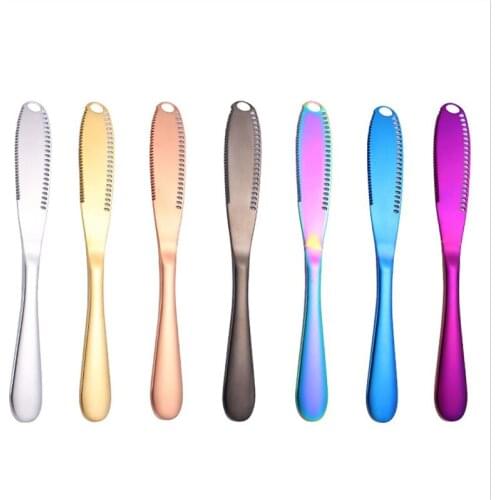 1Pcs Butter Knife Stainless Steel Cheese Butter Cutter With Hole Multi-function Wipe Cream Bread Marmalade Knife Kitchen Gadgets