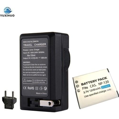 1200mAh NP-120 NP120 CNP-120 CNP120 Camera Battery + AC Charger for Casio EX-S200 EX-S300 EX-ZS10 EX-ZS15 EX-ZS20 ZS12 Z680 TZ20
