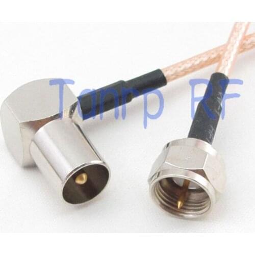 12in TV male right angle to F male plug RF adapter connector 30CM Pigtail coaxial jumper extension cord cable RG316