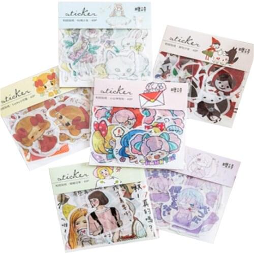15packs/lot Cute 1903 Girl Series Decorative DIY Stickers Diary Paper Label Sealing Scrapbooking
