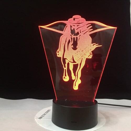 2019 3D LED Lamp Night Light Flying Horse Unicorn RGB Bulb Party Decoration Christmas Gift Cartoon Luminaria Lampara Dropship