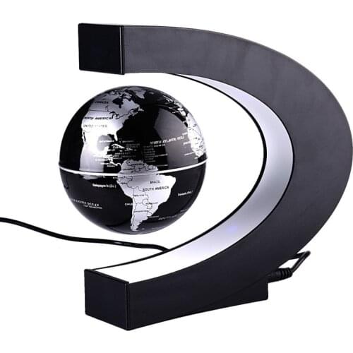 3inch Novelty C Shape Led World Map Floating Globe Magnetic Levitation Antigravity Magic Night light
