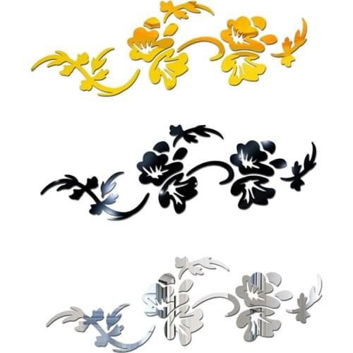 3D Flowers Design Acrylic Mirror Wall Sticker Bedroom Living Room Porch Decorative Wallpaper Decal Home Office Bar Decoration
