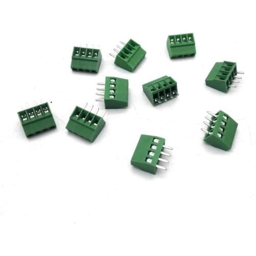 50 pcs 4 Poles 4 Pin 2.54mm/0.1" 150V 6A 28-16AWG PCB Universal Screw Terminal Block Connector