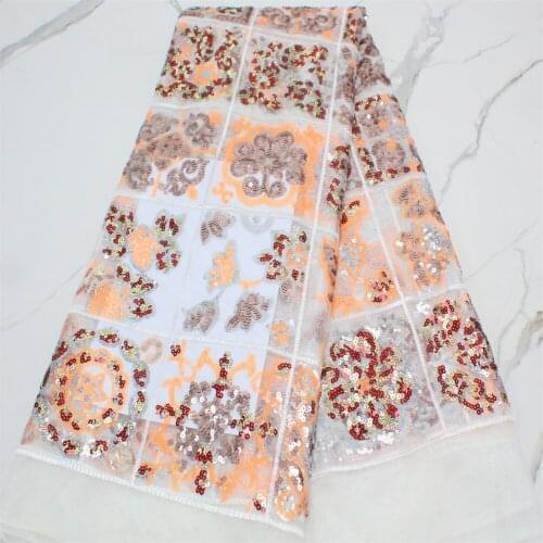 African Sequins Lace Fabric 2020 High Quality French Net Lace Fabric Organza Embroidery Nigerian Lace Fabrics Wedding 4259B