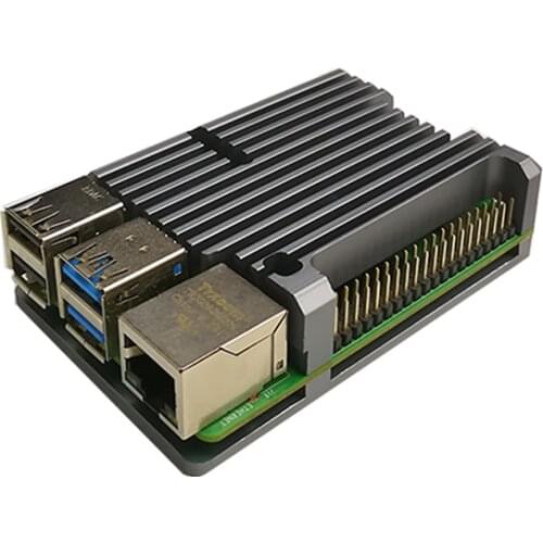 For Raspberry Pi 4 Model B Aluminum Case, Passive Cooling Aluminum Alloy Protective Shell Metal Enclosure for Raspberry Pi 4B