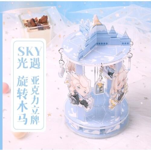 Anime Sky:Children of Light White Birds Merry-go-Round Cute Stand Figure Cartoon Model Plate Toys Cosplay Collection Desk Decor