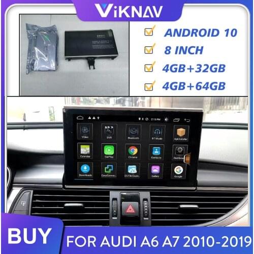 Car Radio for Audi A6 A7 2010-2019 Android 10 Auto Stereo Receiver Multimedia Player Head Unit Screen Built in Carplay BT WIFI