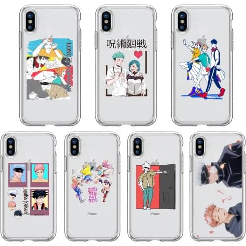 Cartoon Anime Jujutsu Kaisen phone case For iPhone 11 12 Pro XS MAX XR X 7 8 6Plus SE 2021 Candy Soft Silicone Phone Cover Bag