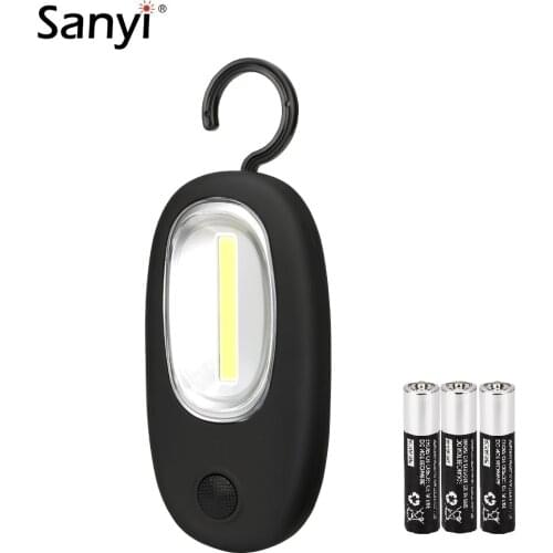 COB LED Magnetic Working Light 1 Lighting Mode Inspection Flashlight Folding Hook Pocket Torch Handy Lamp Camping Tent Light AAA