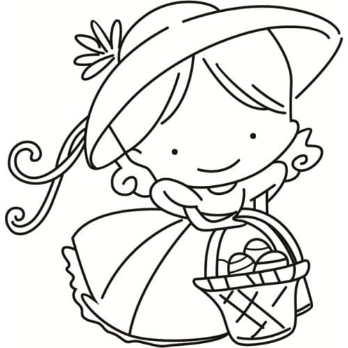 Flower gir Transparent Silicone Clear Rubber Stamp Sheet Cling Scrapbooking DIY Cute Pattern Photo Album Paper Card Decor