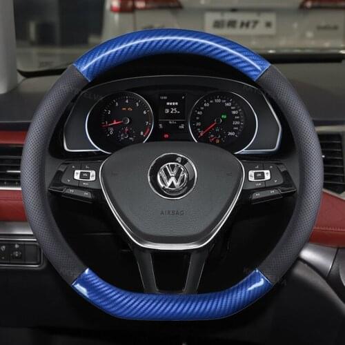 D Shape 38cm Car Steering Wheel Cover Non-slip PU Leather for POLO GOLF 7 Scirocco Suzuki Swift Nissan Rogue High Quality