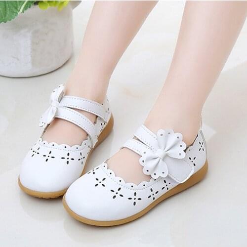 2021 Spring Children Shoes Girls Princess Shoes Fashion Bowtie Summer Hollow Children Sneakers Toddler Baby Girls Sandals