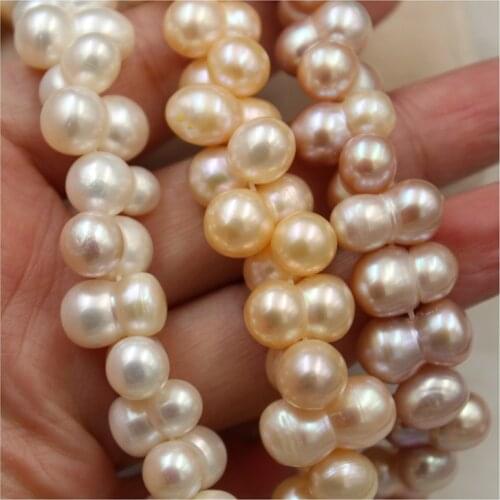 ICNWAY 15inch Natural White Pink Lavender Freshwater Pearl 8x16mm for Silver 925 Jewelry Making Necklace Bracelet