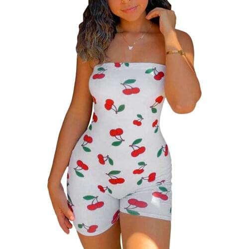 Imcute Sexy Off Shoulder Romper Bodycon Women Fashion Jumpsuit Bodysuit Shorts Printed Short Sleeve Bodysuit Romper