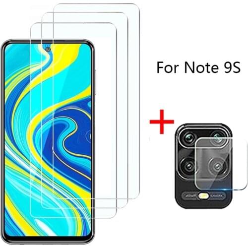 2-in-1 Camera + Tempered Glass For Xiaomi Redmi Note 9s Note 9 Pro Screen Protector Glass On Note 9 Pro Max protective Glass