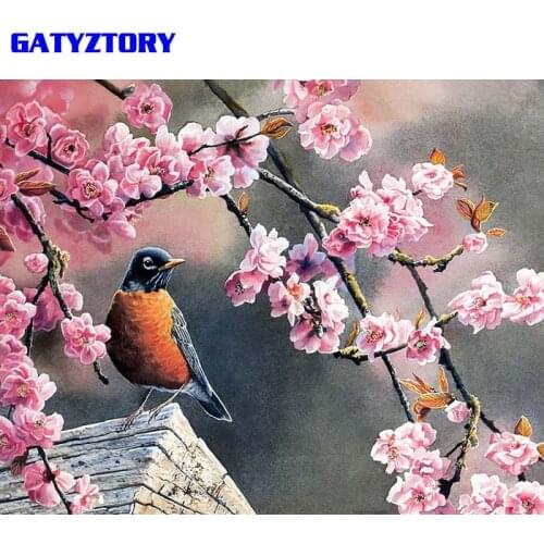 GATYZTORY Unframed Lucky Birds DIY Painting By Numbers Modern Wall Art Picture Acrylic Paint Unique Gift For Home Decor 40x50cm