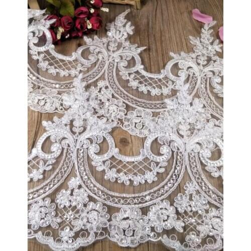 1 Meter Ivory White Red Bridal Lace Fabric Hometexile Cloth Wrap Wedding Dress Embellishments DIY Patchwork Crafts Lace Trims