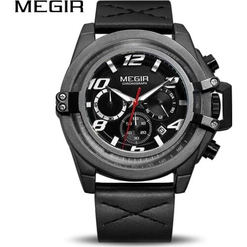 MEGIR Luxury Brand Sport Watch Men Fashion Chronograph Quartz Military Army Watches Clcok Men Relogio Masculino Wrist Watch 2052