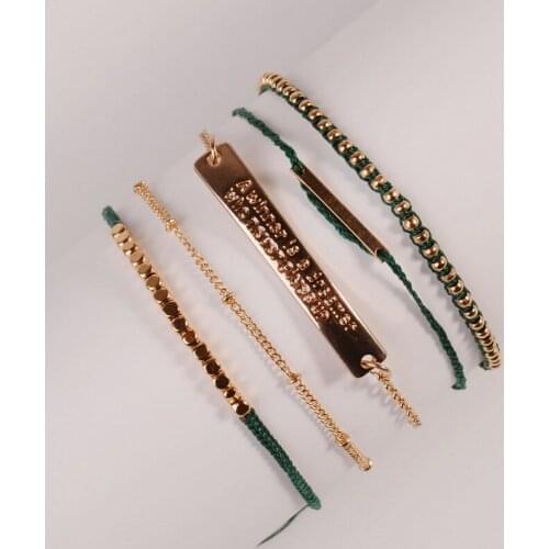 Fashion Letter "A winner is a dreamer who never gives up" Charm Bracelets Set For Women Hand Made Delicate Chain Bracelet JB0529