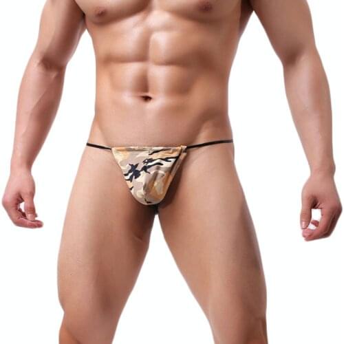 New Sissy Briefs Men Thongs Sexy Lingerie Pants Men Underwear Gay G String Flame Camouflage Underwear Male Jockstrap Briefs