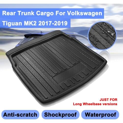 Floor Carpet Car Kick Pad Cargo Liner Boot Tray Rear Trunk Cover Matt Mat For Volkswagen For VW Tiguan MK2 2017 2018 2019