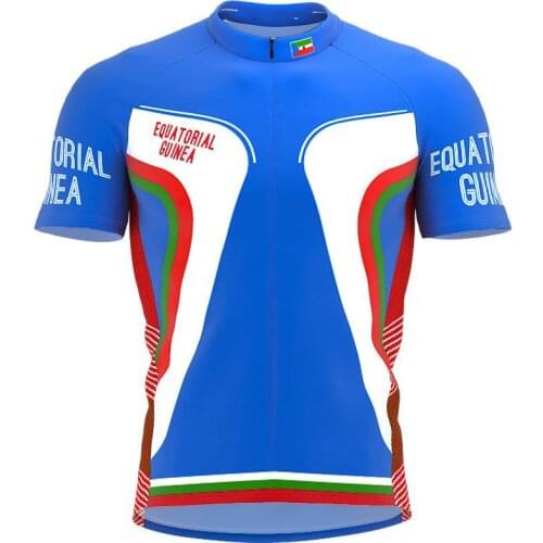 2021 new EQUATORIAL GUINEA mens full zipper bicycle short-sleeved cycling jersey