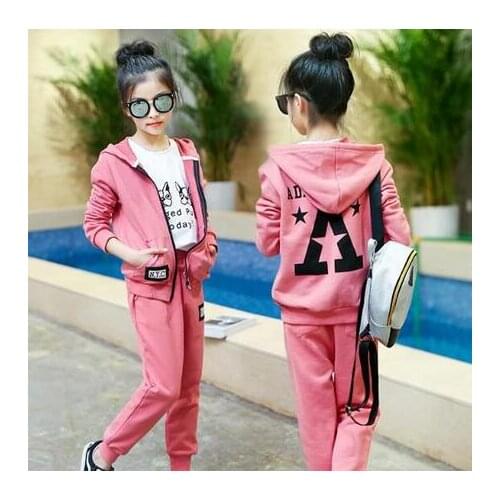3-14 Years Girls Clothing Sets Spring Autumn Children Tracksuit Teenager Hoodies & Pants Sport Suits Kids Girls Clothes Set
