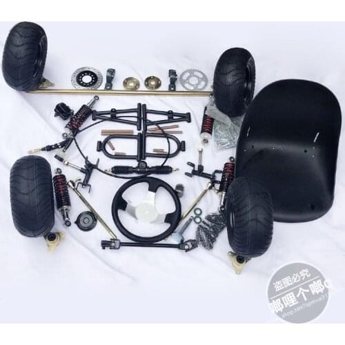 Self-made Four-wheel Modified Kart Accessories Front and Rear Suspension 1 Meter Rear Axle Tire Kit Assembly