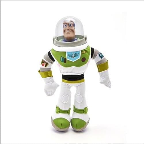 Disney Anime Movie Toy Story Cartoon Buzz Lightyear Hooding Plush Toy Kawaii Soft Stuffed Doll Kids Gift 35cm