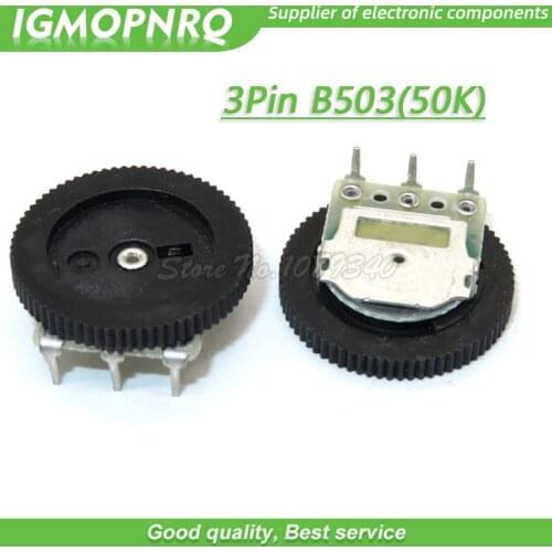 5pcs 3Pin 16*2mm Double Gear Tuning Dial Potentiometer B503 50K Dial Potentiometer IGMOPNRQ