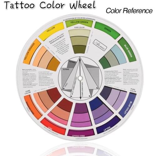 Professional Tattoo Nail Pigment 12 Color Wheel Paper Card Coloring Scheme Tattoo Color Wheel Three-tier Design Mix Guide