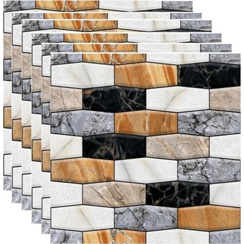 3D Wall Sticker Tile Marbling Brick Self-adhesive Waterproof Kitchen
