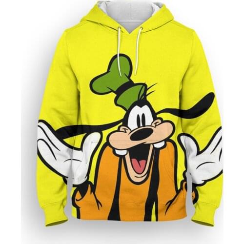 Men Sweetshirts Disney Goofy 3D Print Fashion Boy Girl Kids Hoodie Cartoon Anime Streetwear Spring Autumn Women Tracksuit