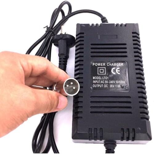 EU 36V Lead Acid Battery Charger Smart Electric Scooter Charger Power Supply Adapter DC36V 1.8A XLR Canon Male Output AC90V-240V