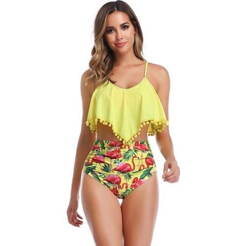 Floral Print Sexy Bikini Women Summer Two-piece Female Swimsuit Set Push Up Plus Size Bikinis Beach Swimwear Femme 2021