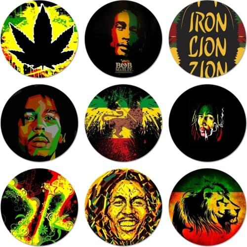 Bob Marleys Lion Rasta Lion Reggae Icons Pins Badge Decoration Brooches Metal Badges For Backpack Decoration