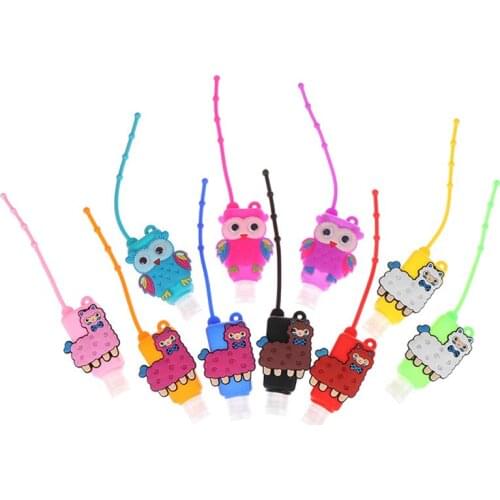 1PC 30ml Cute Cartoon Silicone Bath Body Works Hand Sanitizer Bottle Antibacterial Holder