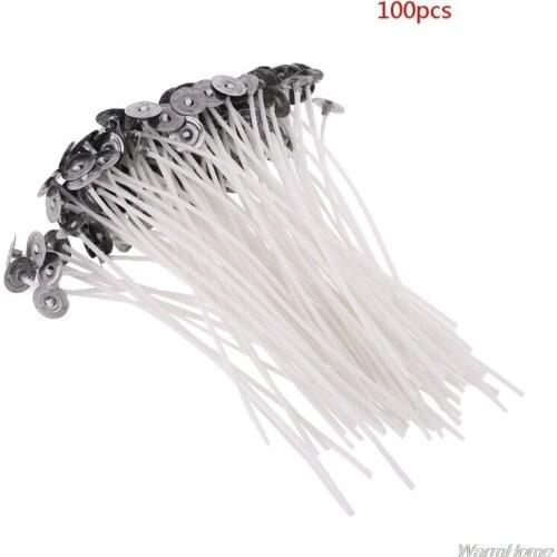 100Pcs Candle Wicks 12cm Cotton Core Pre Waxed With Sustainers For Candle Making F17 21 Dropshipping